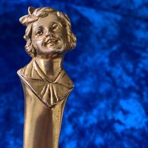 Antique Art Nouveau gilt bronze letter opener with lady -Paris